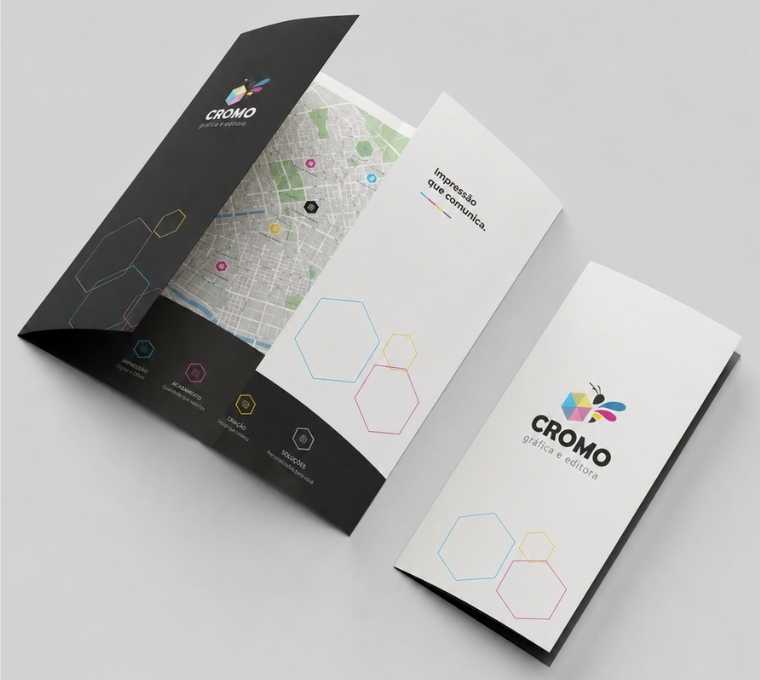 Folders, flyers e panfletos personalizados produzidos pela Cromo Gráfica e Editora